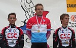 Frank Schleck, Kim Kirchen und Andy Schleck auf dem Podest der Nationalen Luxemburgischen Meisterschaften 2006